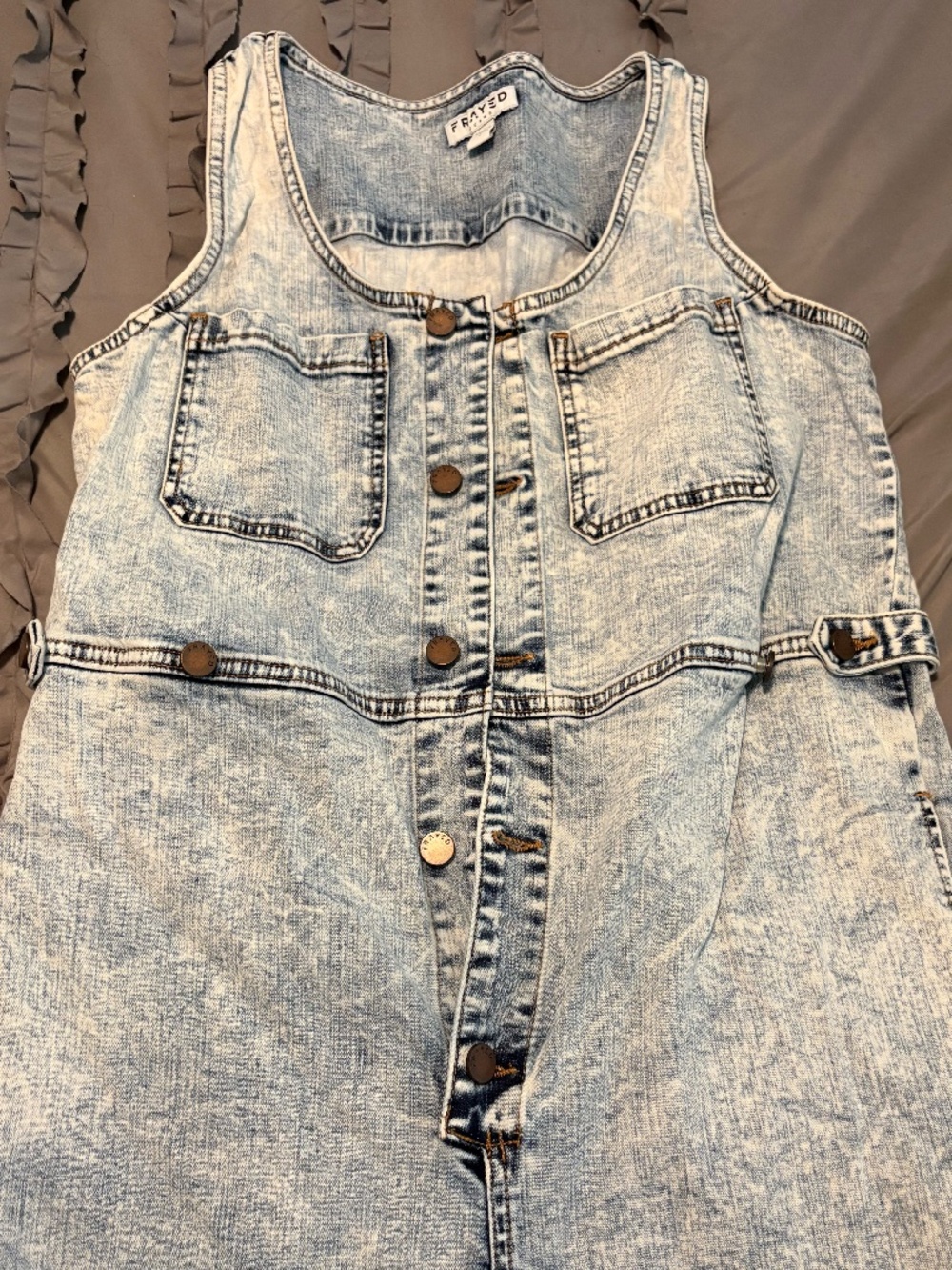 Women's Frayed Overalls